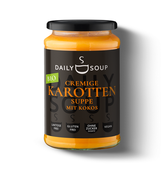 6er Box Daily Soup / Cremige Karottensuppe mit Kokos im Glas 380g